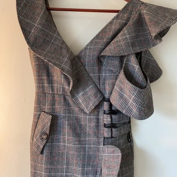 Self Portrait  midi length plaid dress US 0 UK 4 EUC - Picture 14 of 14